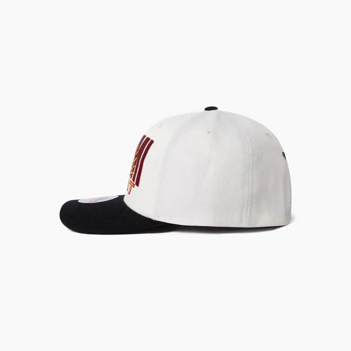 Miami Heat Hat - White Black 2-Tone Post Up MVP NBA Snapback Cap - Mitchell & Ness